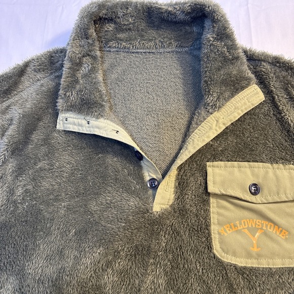 YELLOWSTONE SWEATER WOMEN 3XLT FURRY PULLOVER 5 BUTTON UP - NO BRAND LABEL - Picture 3 of 8